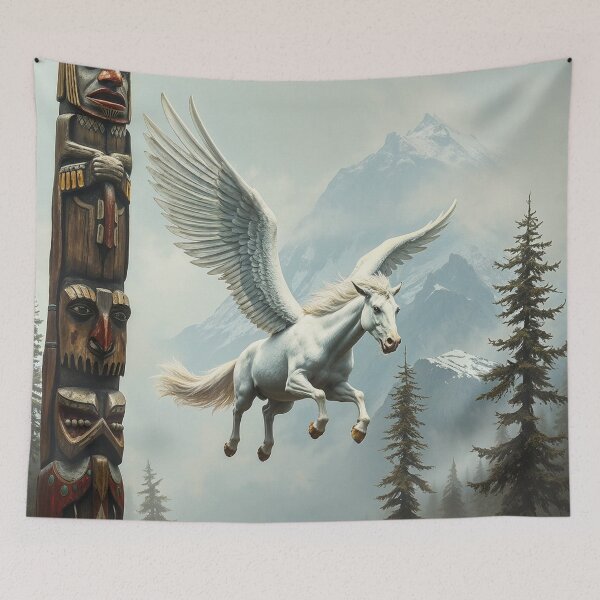 Item preview, Pegasus and Totem Pole designed and sold by Skye Ryan-Evans.