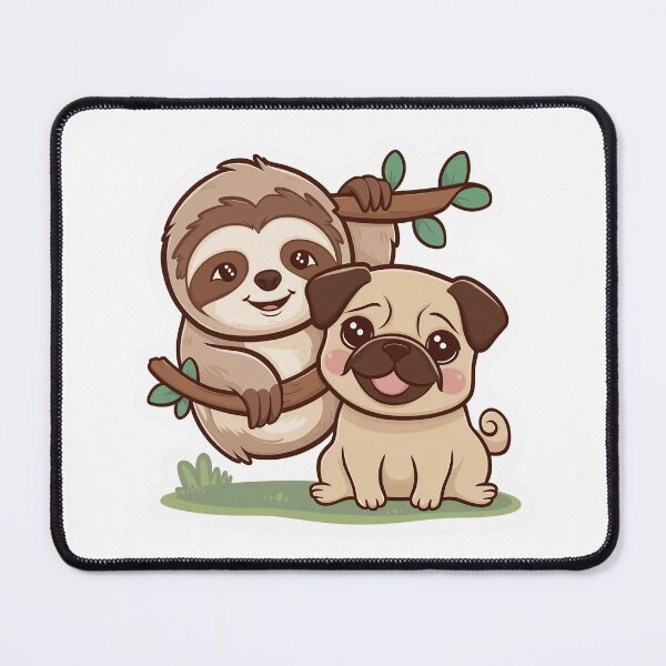 Item preview, Cute Sloth and Pug Friendship for Valentines Day designed and sold by Laugh-Lines.