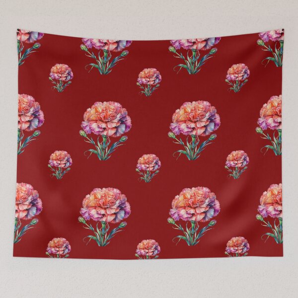 Item preview, January Carnation Birth Flower Winter Joy: A vibrant pattern featuring carnations of all colors, celebrating the arrival of January with joyful blooms. designed and sold by Grang Art Artistic Designs.