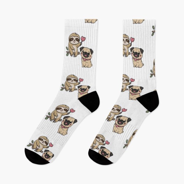 Item preview, Cute Sloth and Pug Friendship for Valentines Day designed and sold by Laugh-Lines.