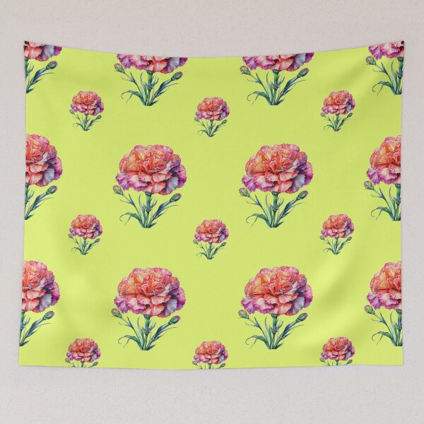 Item preview, Joyous January Birth Flower Carnation: A vibrant pattern featuring carnations of all colors, celebrating the arrival of January with joyful blooms. designed and sold by Grang Art Artistic Designs.