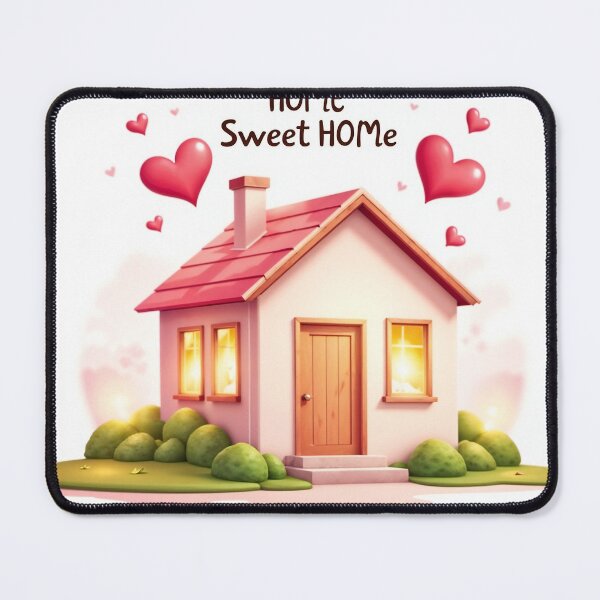 Item preview, Cartoon Style House with Red Roof and Playful Text Design designed and sold by Creative88Art.