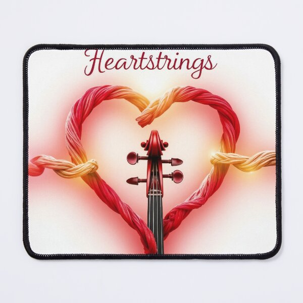 Item preview, Violin Scroll with Heart Shaped Braided Strings and Script Text designed and sold by Creative88Art.