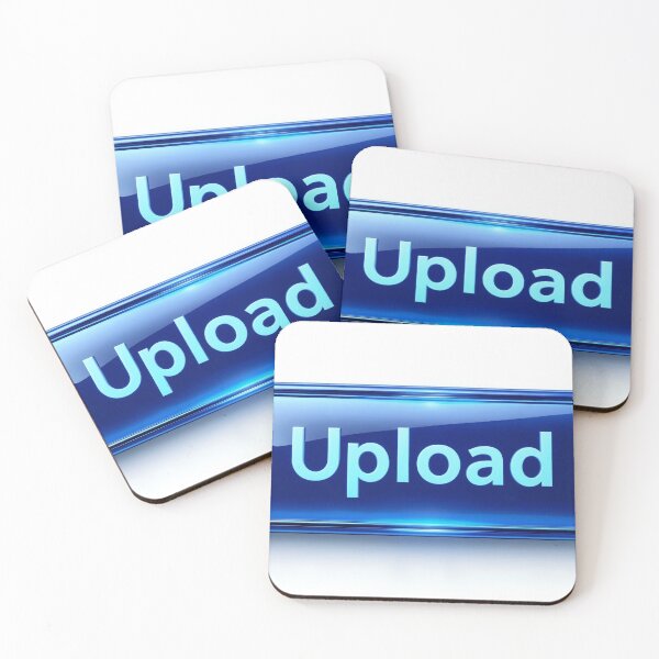 Item preview, Glossy Blue Upload Button with Three Dimensional Design designed and sold by Creative88Art.