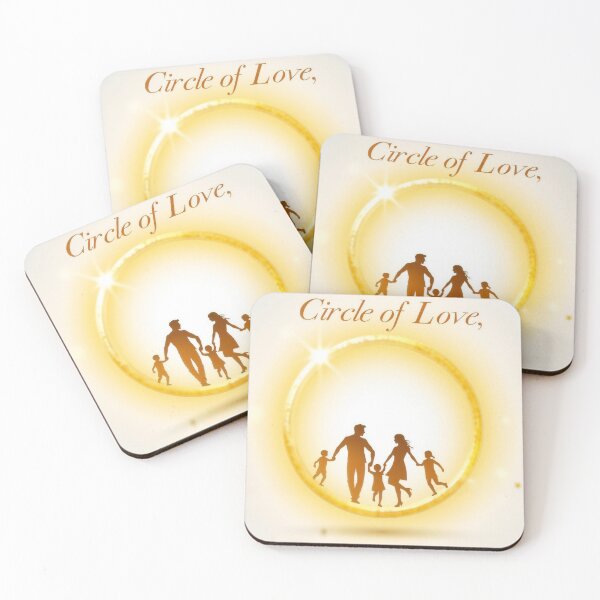 Item preview, Golden Circle with Family Silhouettes and Celestial Background designed and sold by Creative88Art.