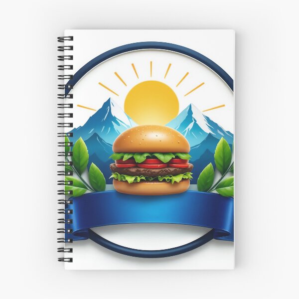 Item preview, Emblem with Hamburger, Green Leaves, Mountains, and Sun Rays designed and sold by Creative88Art.