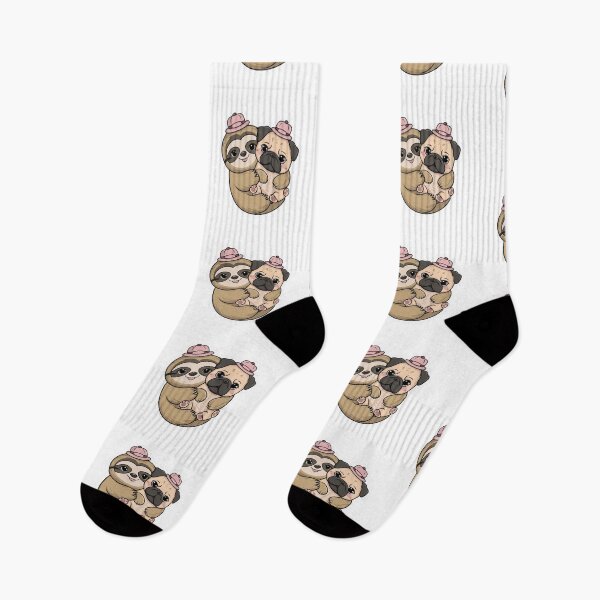 Item preview, Cute Sloth and Pug Friendship for Valentines Day designed and sold by Laugh-Lines.