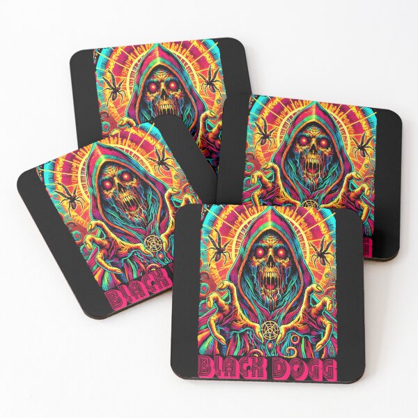 Item preview, Skeleton Monk horror monster 70s Psychedelic inspired classic t-shirt heavy metal, rock, goth horror designed and sold by blackdoggdesign.