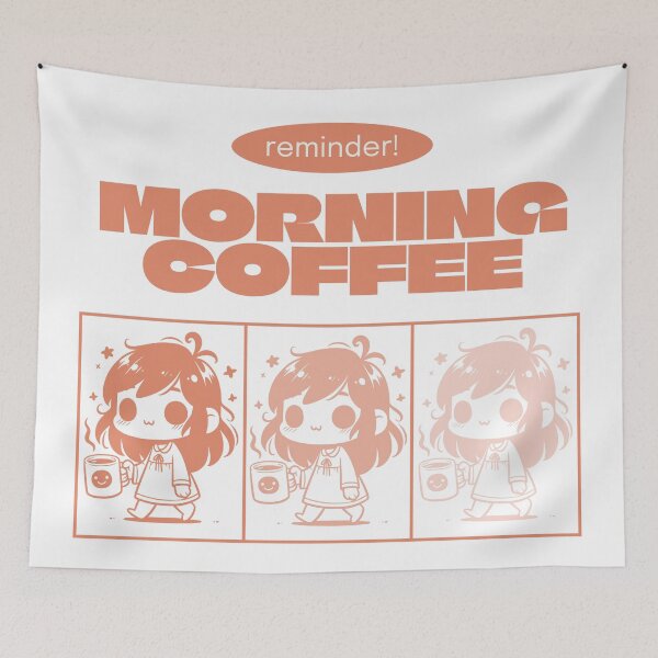 Item preview, Morning coffee, reminder, Pink designed and sold by Alma-design-art.