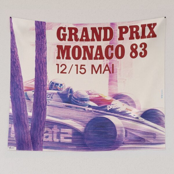Item preview, Monaco Grand Prix 1983 – Vintage Formula 1 Poster, Classic F1 Racing Art, Historic Monte Carlo Motorsport Design designed and sold by Road To Track.