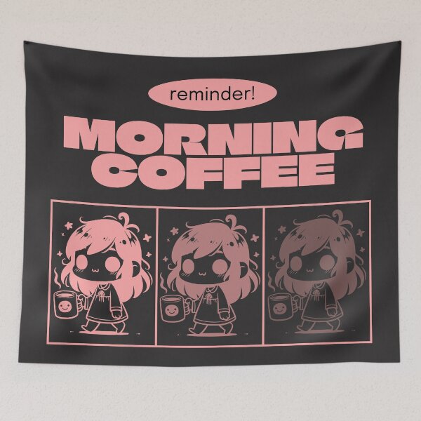 Item preview, Morning coffee, reminder, PINK designed and sold by Alma-design-art.