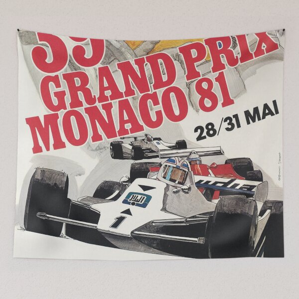 Item preview, Monaco Grand Prix 1981 – Vintage Formula 1 Poster, Classic F1 Racing, Historic Monte Carlo Motorsport Art designed and sold by Road To Track.
