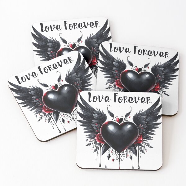 Item preview, Eternal Love - Black Heart with Wings designed and sold by BeaGraphicsDesign.
