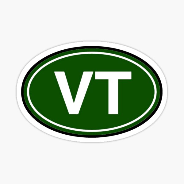 Vermont Oval Car Sticker VT Sticker