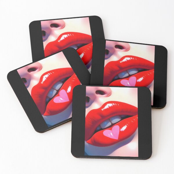 Item preview, Valentines' Day Romantic Red Lips Pink Heart Graphic Art Beauty designed and sold by Arts4U.