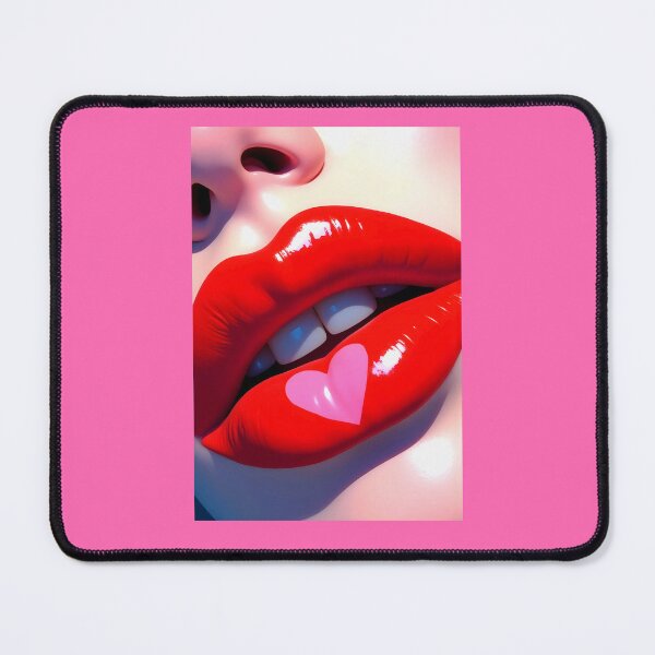 Item preview, Valentines' Day Romantic Red Lips Pink Heart Graphic Art Beauty designed and sold by Arts4U.