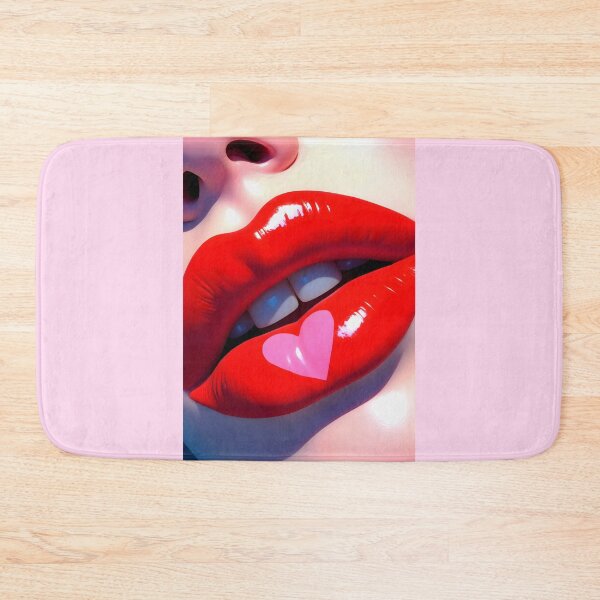 Item preview, Valentines' Day Romantic Red Lips Pink Heart Graphic Art Beauty designed and sold by Arts4U.