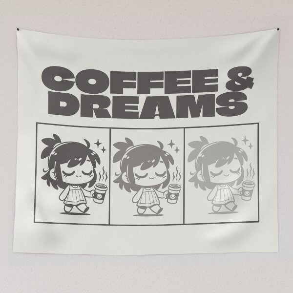 Item preview, Coffee & Dreams, good vibes, gray designed and sold by Alma-design-art.