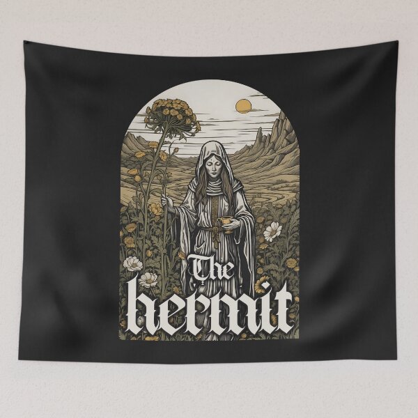 Item preview, The Hermit Light in the Darkness Tarot Card Vintage Art designed and sold by Printicato.
