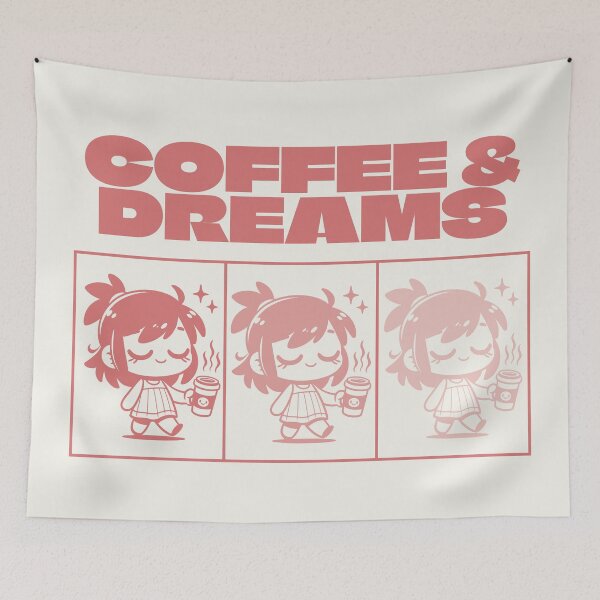 Item preview, Coffee & Dreams, good vibes, Pink designed and sold by Alma-design-art.