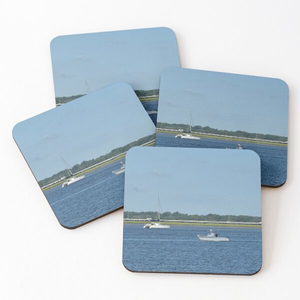 Item preview, Boats on Charleston Harbor with Ravenel Bridge - Scenic Lowcountry Photography designed and sold by MMVisualArts.