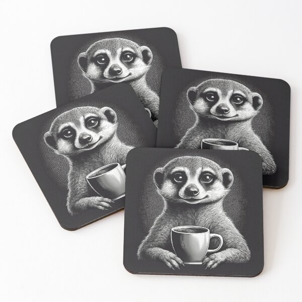 Item preview, funny meerkat drinking coffee designed and sold by Boxing Kangaroo Retail Company.