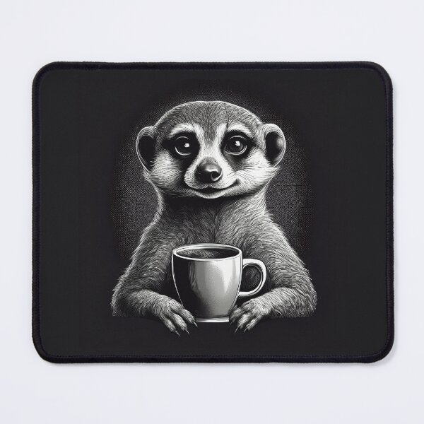 Item preview, funny meerkat drinking coffee designed and sold by Boxing Kangaroo Retail Company.