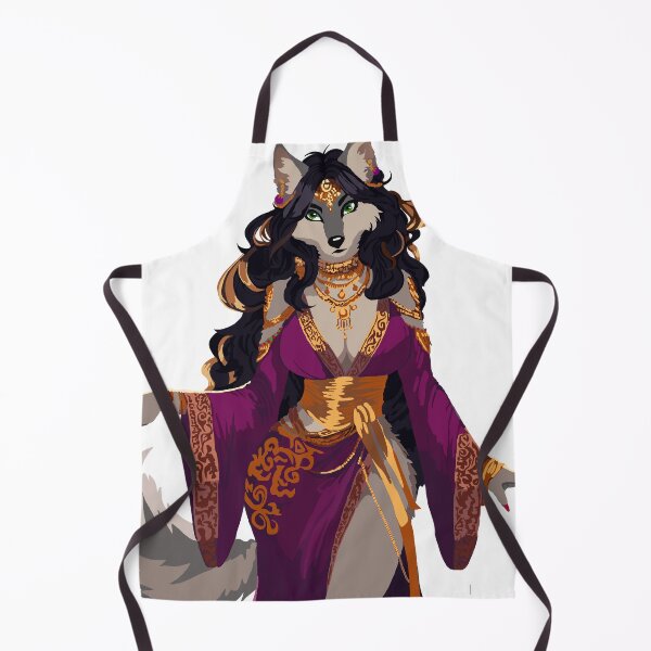 Item preview, Wendy Wolf Wears Purple & Gold Elegant Dress designed and sold by KlakkDrawsStuff.