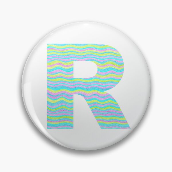 Item preview, Letter R Neon Wavy Stripe Pattern Monogram Initial designed and sold by theartofvikki.