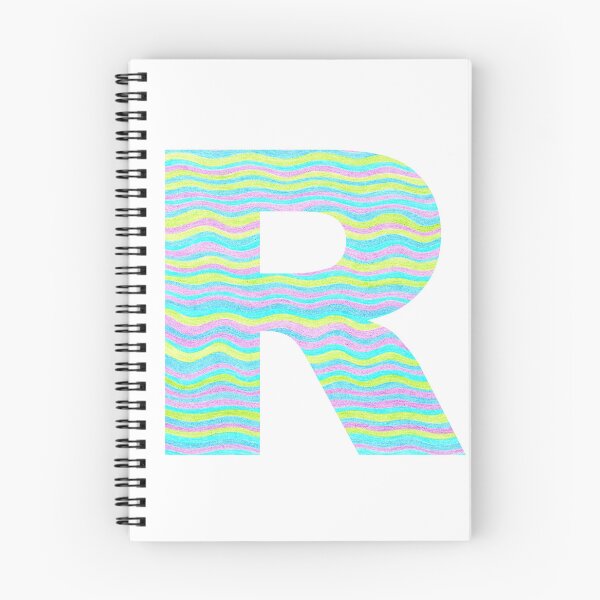 Item preview, Letter R Neon Wavy Stripe Pattern Monogram Initial designed and sold by theartofvikki.