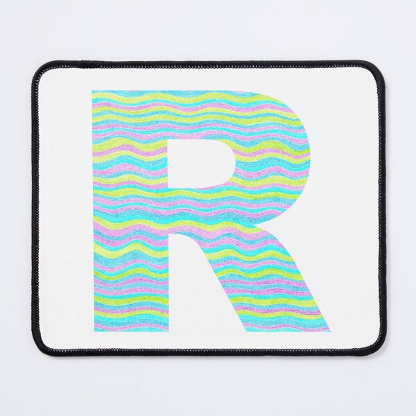 Item preview, Letter R Neon Wavy Stripe Pattern Monogram Initial designed and sold by theartofvikki.