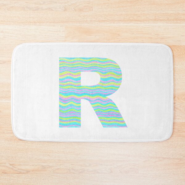 Item preview, Letter R Neon Wavy Stripe Pattern Monogram Initial designed and sold by theartofvikki.