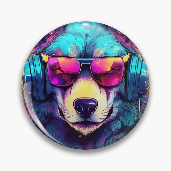 Item preview, wolf in Headphones and Shades Synthwave  designed and sold by Boxing Kangaroo Retail Company.