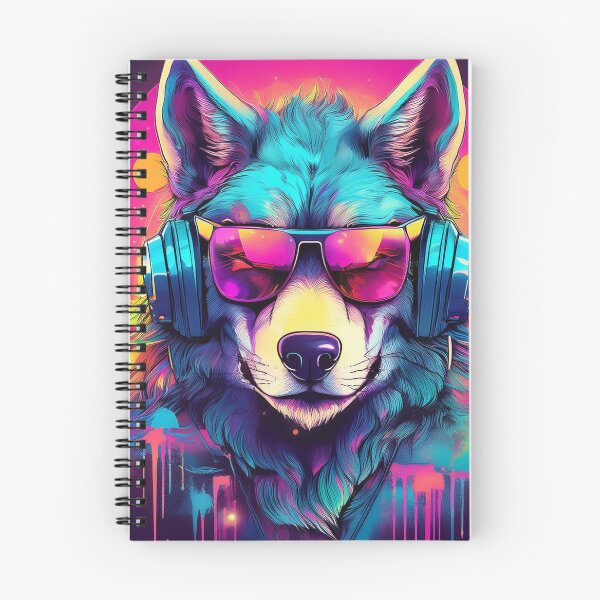 Item preview, wolf in Headphones and Shades Synthwave  designed and sold by Boxing Kangaroo Retail Company.