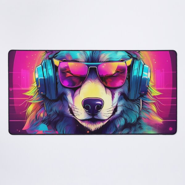Item preview, wolf in Headphones and Shades Synthwave designed and sold by Boxing Kangaroo Retail Company.