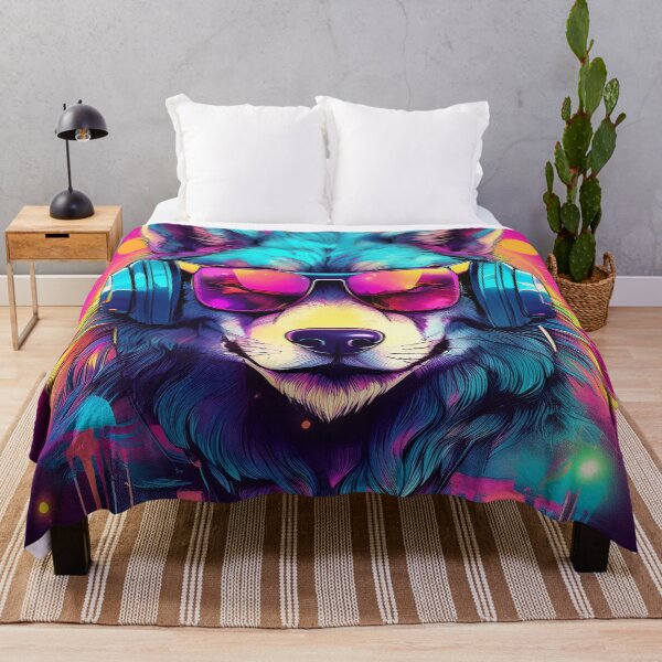 Item preview, wolf in Headphones and Shades Synthwave  designed and sold by Boxing Kangaroo Retail Company.