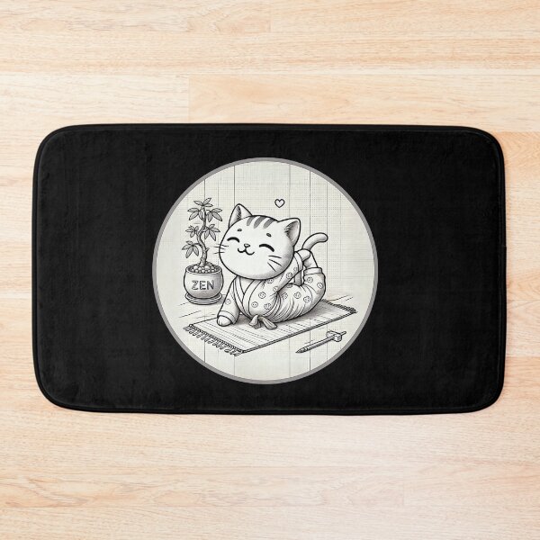 Item preview, Cute cat stretching in yoga designed and sold by lAnJefurtifeu.