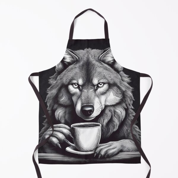 Item preview, funny up all night wolf drinking coffee designed and sold by Boxing Kangaroo Retail Company.