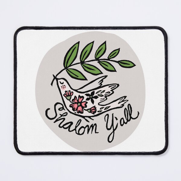Item preview, Shalom Y’all Handcarved Linocut Sticker pink ad gray designed and sold by RDevane.
