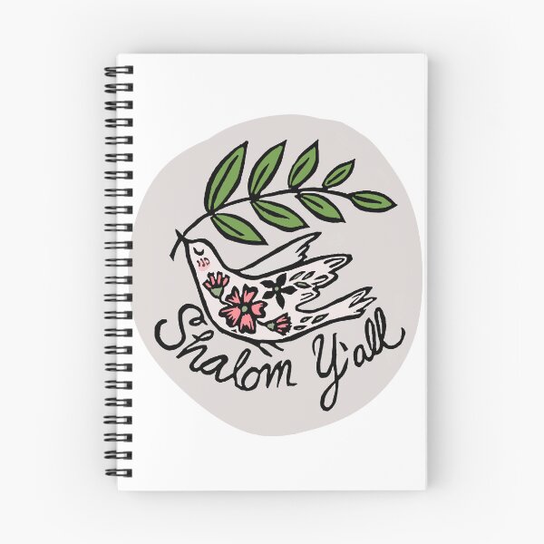 Item preview, Shalom Y’all Handcarved Linocut Sticker pink ad gray designed and sold by RDevane.