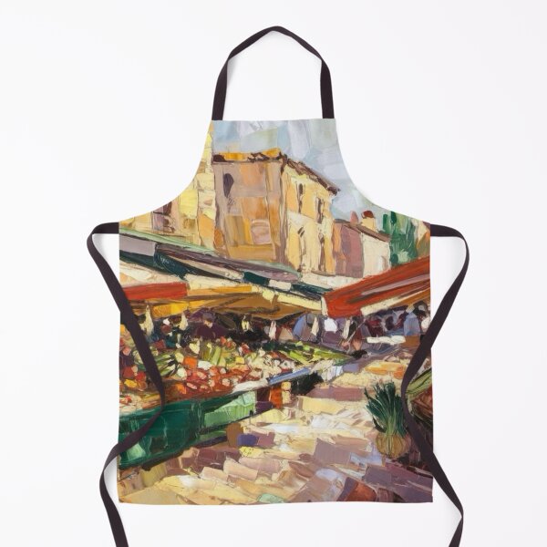 Item preview, Vibrant French Market in Sarlat-la-Canéda – Post-Impressionist Artwork designed and sold by CARRAANN.