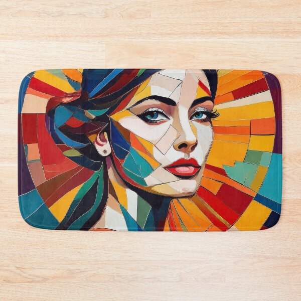 Item preview, Colourful vibrant fractured cubism style portrait of a goddess designed and sold by Boxing Kangaroo Retail Company.