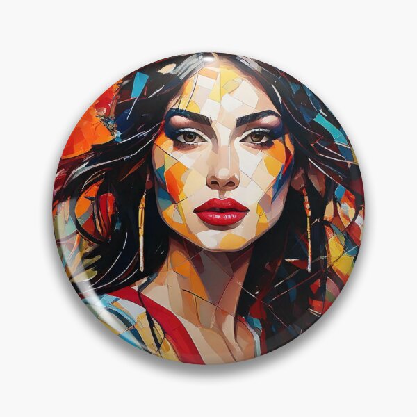 Item preview, Colourful vibrant fractured cubism style portrait of a goddess designed and sold by Boxing Kangaroo Retail Company.