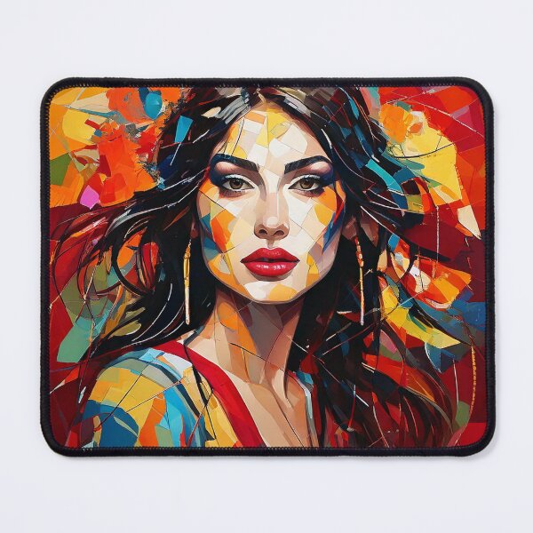 Item preview, Colourful vibrant fractured cubism style portrait of a goddess designed and sold by Boxing Kangaroo Retail Company.