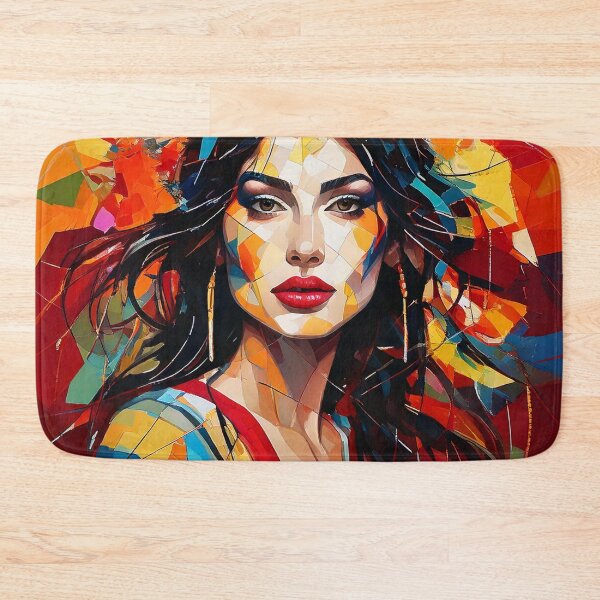 Item preview, Colourful vibrant fractured cubism style portrait of a goddess designed and sold by Boxing Kangaroo Retail Company.