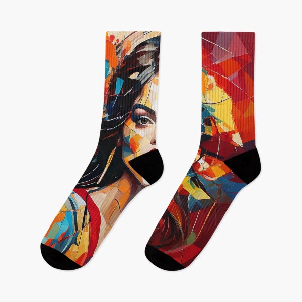 Item preview, Colourful vibrant fractured cubism style portrait of a goddess designed and sold by Boxing Kangaroo Retail Company.