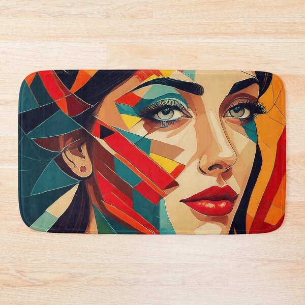 Item preview, Colourful vibrant fractured cubism style portrait of a goddess designed and sold by Boxing Kangaroo Retail Company.