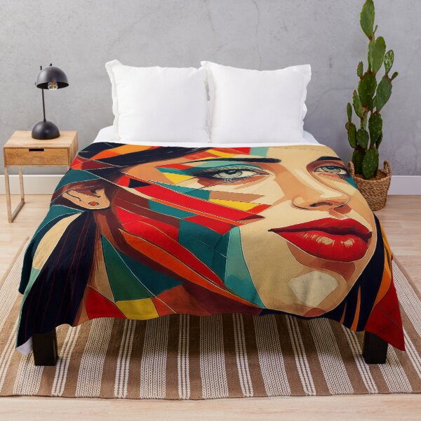 Item preview, Colourful vibrant fractured cubism style portrait of a goddess designed and sold by Boxing Kangaroo Retail Company.