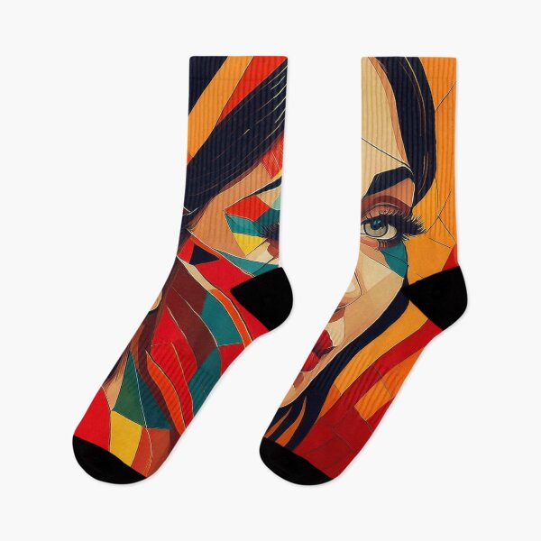 Item preview, Colourful vibrant fractured cubism style portrait of a goddess designed and sold by Boxing Kangaroo Retail Company.
