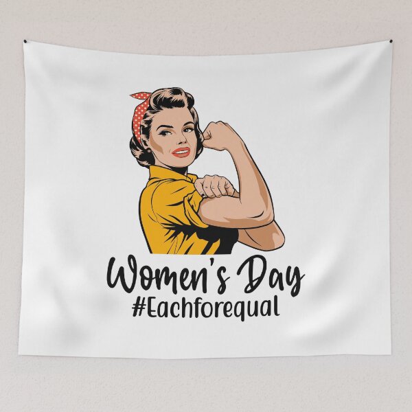 Item preview, Women's Day Eachforequal Retro designed and sold by OskarArts.